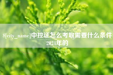 如皋中控证怎么考取需要什么条件2024年的