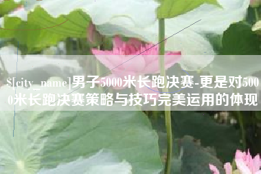 如皋男子5000米长跑决赛-更是对5000米长跑决赛策略与技巧完美运用的体现